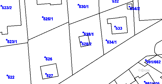 Parcela st. 528/2 v KÚ Velká Chuchle, Katastrální mapa