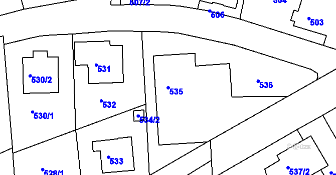 Parcela st. 535 v KÚ Velká Chuchle, Katastrální mapa