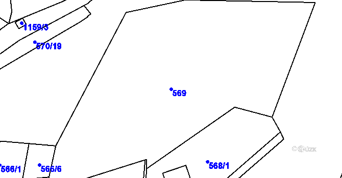 Parcela st. 569 v KÚ Velká Chuchle, Katastrální mapa
