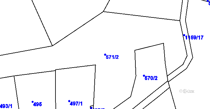 Parcela st. 571/2 v KÚ Velká Chuchle, Katastrální mapa