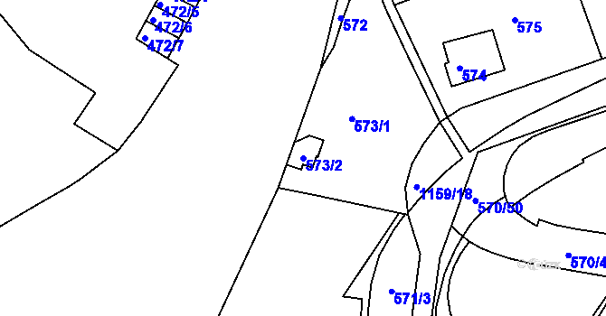 Parcela st. 573/2 v KÚ Velká Chuchle, Katastrální mapa