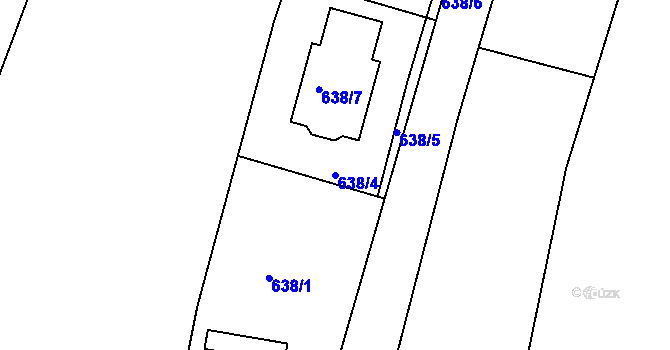 Parcela st. 638/4 v KÚ Velká Chuchle, Katastrální mapa