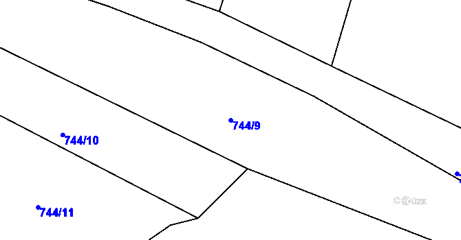 Parcela st. 744/9 v KÚ Velká Chuchle, Katastrální mapa