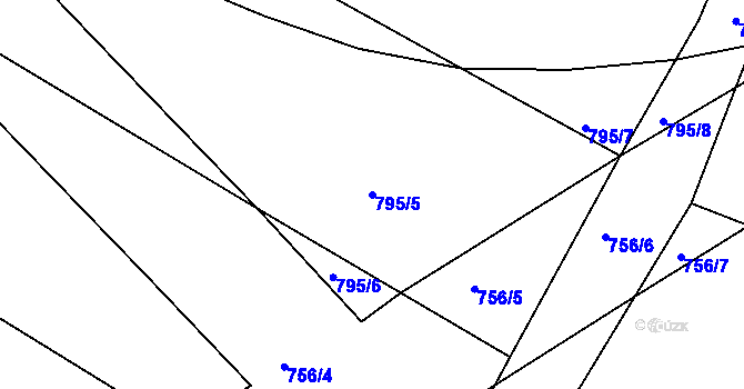Parcela st. 795/5 v KÚ Velká Chuchle, Katastrální mapa