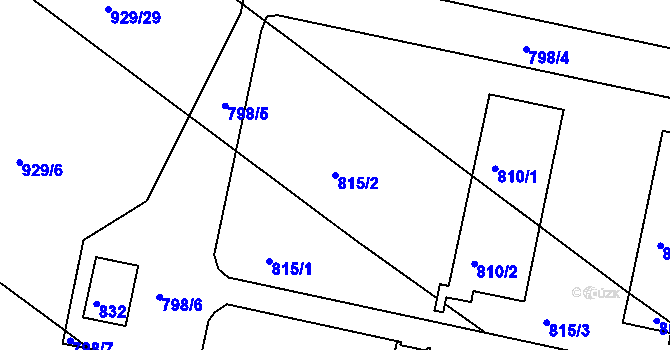 Parcela st. 815/2 v KÚ Velká Chuchle, Katastrální mapa