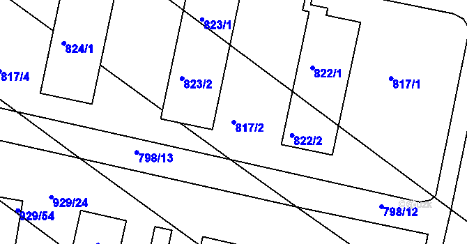Parcela st. 817/2 v KÚ Velká Chuchle, Katastrální mapa