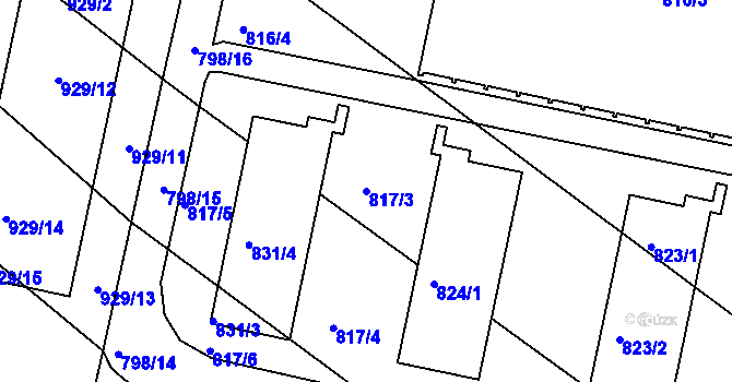 Parcela st. 817/3 v KÚ Velká Chuchle, Katastrální mapa