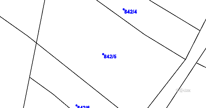 Parcela st. 842/5 v KÚ Velká Chuchle, Katastrální mapa