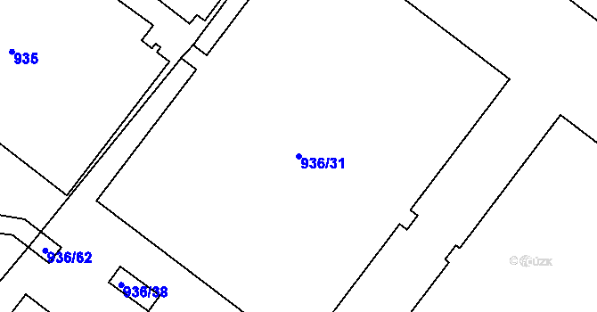Parcela st. 936/31 v KÚ Velká Chuchle, Katastrální mapa