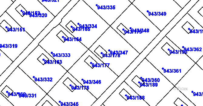 Parcela st. 943/178 v KÚ Velká Chuchle, Katastrální mapa