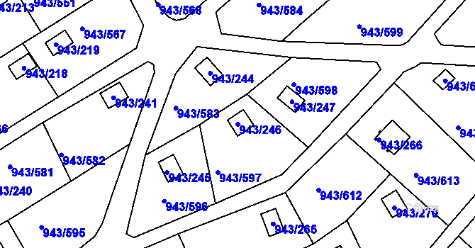 Parcela st. 943/246 v KÚ Velká Chuchle, Katastrální mapa