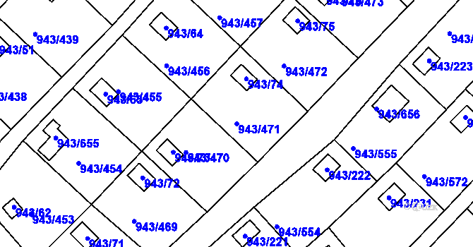 Parcela st. 943/471 v KÚ Velká Chuchle, Katastrální mapa