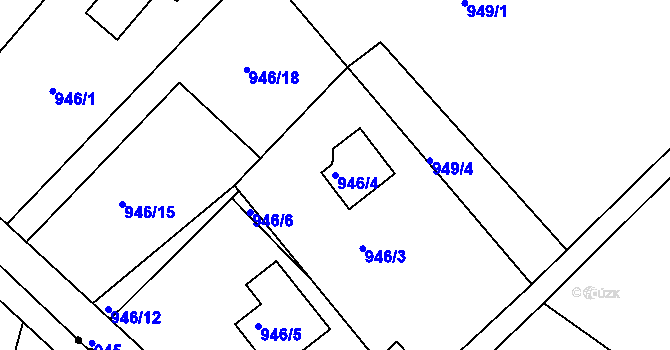 Parcela st. 946/4 v KÚ Velká Chuchle, Katastrální mapa
