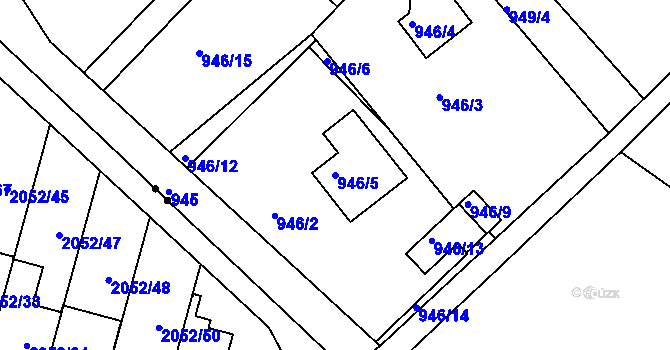 Parcela st. 946/5 v KÚ Velká Chuchle, Katastrální mapa