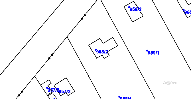 Parcela st. 958/2 v KÚ Velká Chuchle, Katastrální mapa