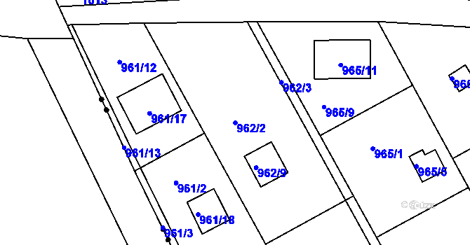 Parcela st. 962/2 v KÚ Velká Chuchle, Katastrální mapa