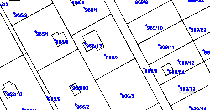 Parcela st. 966/2 v KÚ Velká Chuchle, Katastrální mapa