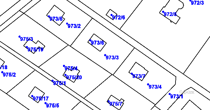 Parcela st. 973/3 v KÚ Velká Chuchle, Katastrální mapa