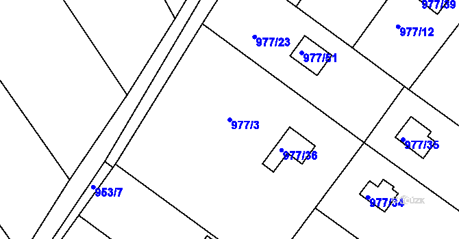 Parcela st. 977/3 v KÚ Velká Chuchle, Katastrální mapa