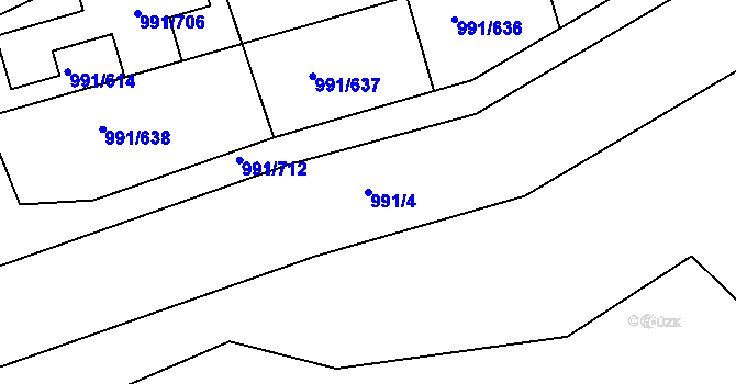 Parcela st. 991/4 v KÚ Velká Chuchle, Katastrální mapa