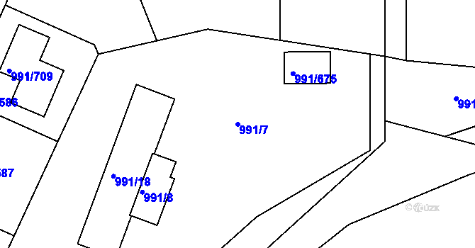 Parcela st. 991/7 v KÚ Velká Chuchle, Katastrální mapa