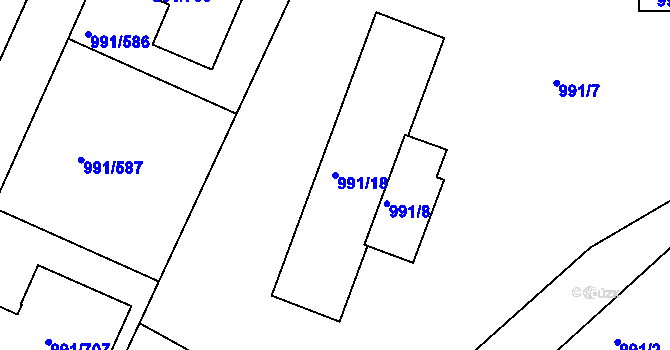 Parcela st. 991/18 v KÚ Velká Chuchle, Katastrální mapa