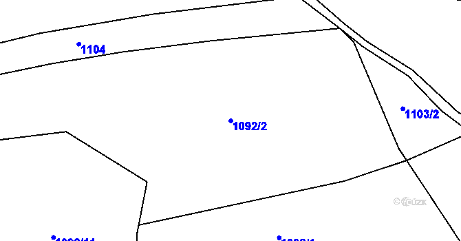 Parcela st. 1092/2 v KÚ Velká Chuchle, Katastrální mapa