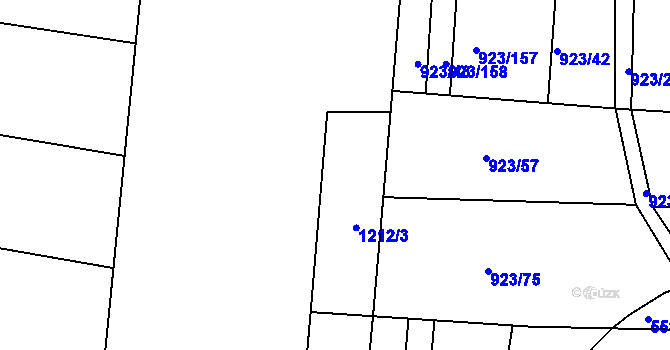 Parcela st. 1212/6 v KÚ Velká Chuchle, Katastrální mapa