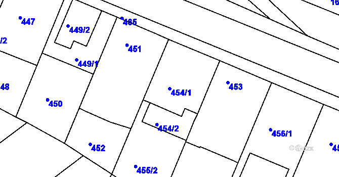 Parcela st. 454/1 v KÚ Velká Chuchle, Katastrální mapa