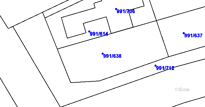 Parcela st. 991/638 v KÚ Velká Chuchle, Katastrální mapa