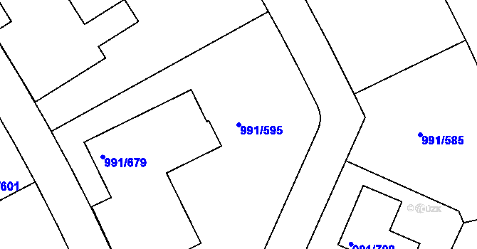 Parcela st. 991/595 v KÚ Velká Chuchle, Katastrální mapa