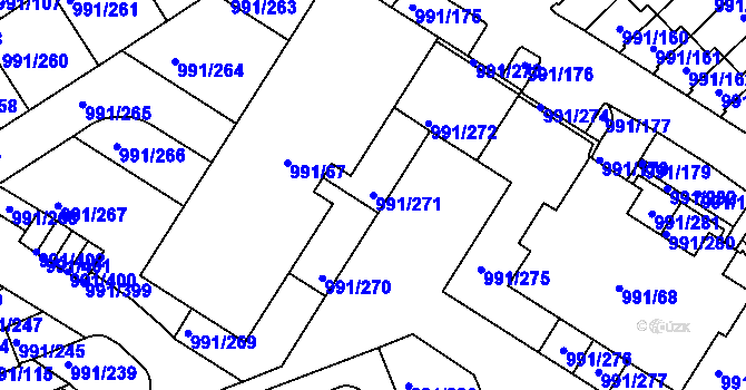 Parcela st. 991/271 v KÚ Velká Chuchle, Katastrální mapa