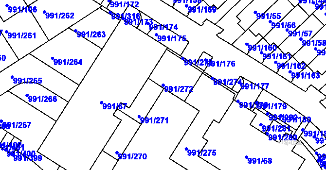 Parcela st. 991/272 v KÚ Velká Chuchle, Katastrální mapa