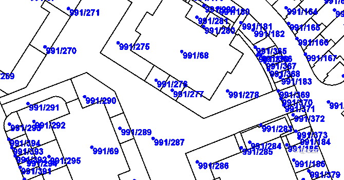 Parcela st. 991/277 v KÚ Velká Chuchle, Katastrální mapa