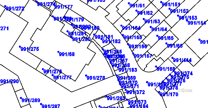 Parcela st. 991/279 v KÚ Velká Chuchle, Katastrální mapa