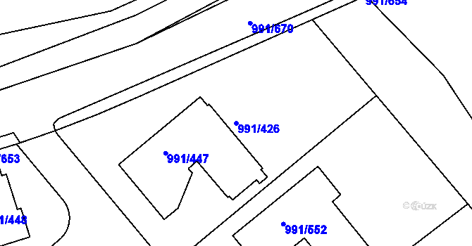 Parcela st. 991/426 v KÚ Velká Chuchle, Katastrální mapa
