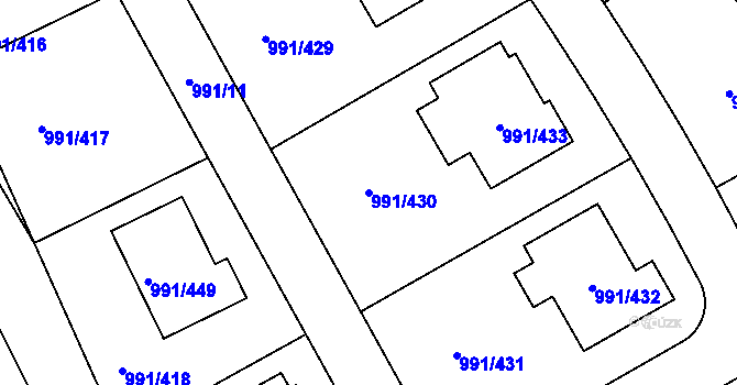 Parcela st. 991/430 v KÚ Velká Chuchle, Katastrální mapa