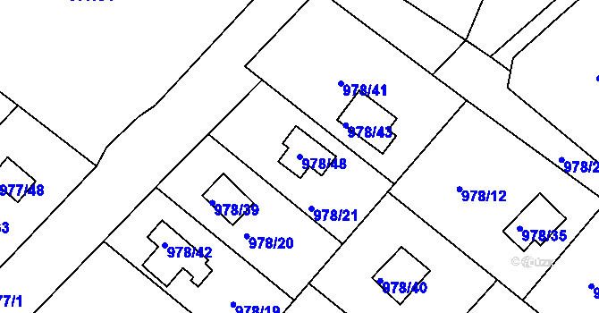 Parcela st. 978/48 v KÚ Velká Chuchle, Katastrální mapa