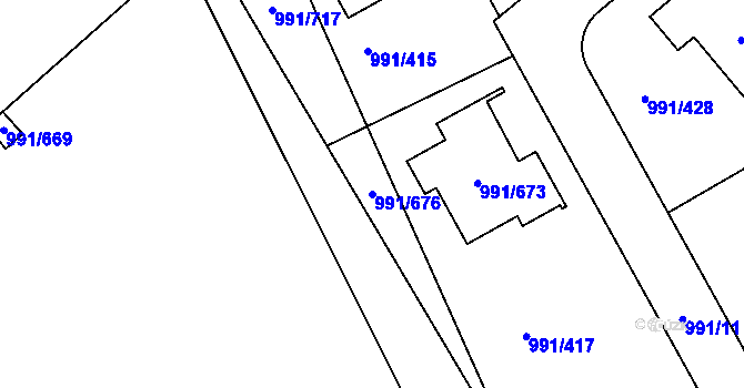 Parcela st. 991/676 v KÚ Velká Chuchle, Katastrální mapa