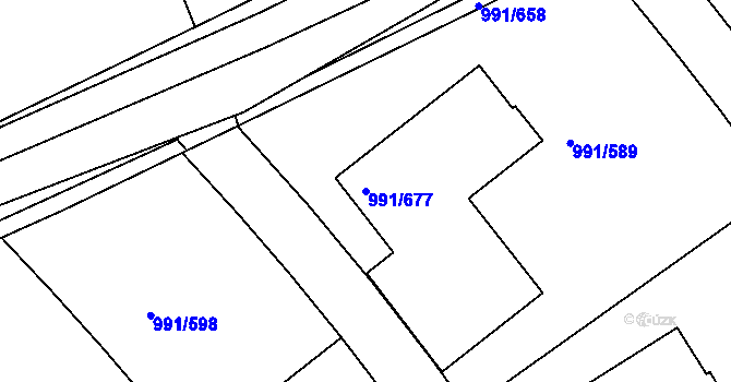 Parcela st. 991/677 v KÚ Velká Chuchle, Katastrální mapa