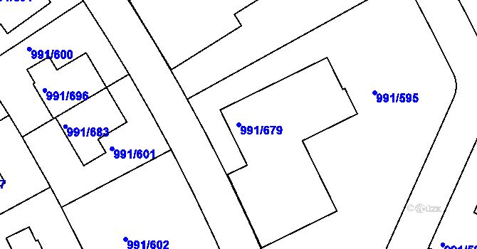 Parcela st. 991/679 v KÚ Velká Chuchle, Katastrální mapa