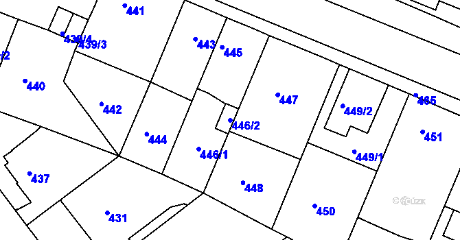 Parcela st. 446/2 v KÚ Velká Chuchle, Katastrální mapa