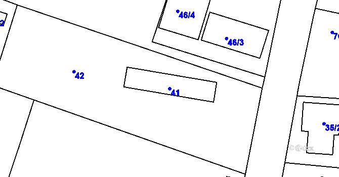 Parcela st. 41 v KÚ Lahovice, Katastrální mapa
