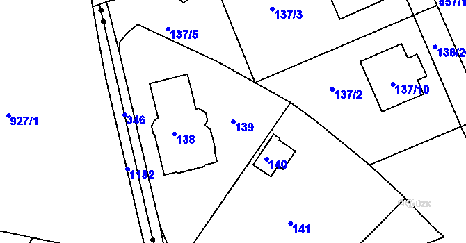 Parcela st. 139 v KÚ Lahovice, Katastrální mapa