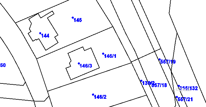 Parcela st. 146/1 v KÚ Lahovice, Katastrální mapa