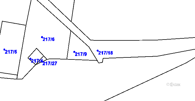 Parcela st. 217/18 v KÚ Lahovice, Katastrální mapa
