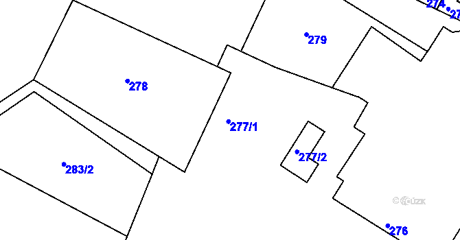 Parcela st. 277 v KÚ Lahovice, Katastrální mapa