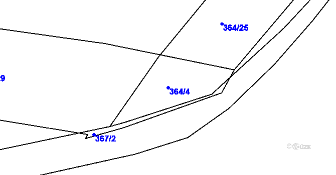 Parcela st. 364/4 v KÚ Lahovice, Katastrální mapa
