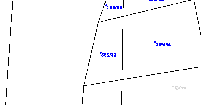 Parcela st. 369/33 v KÚ Lahovice, Katastrální mapa