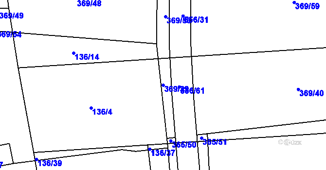Parcela st. 369/39 v KÚ Lahovice, Katastrální mapa